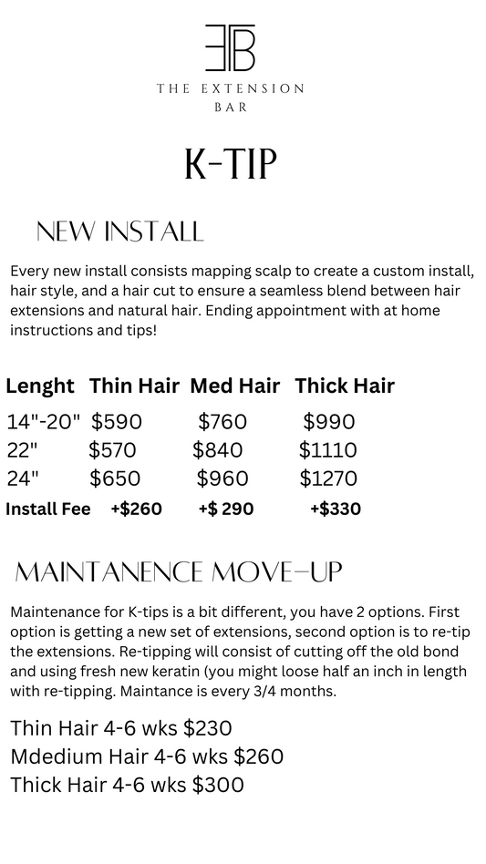 K-Tip Price List