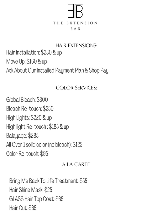 Our Price List!