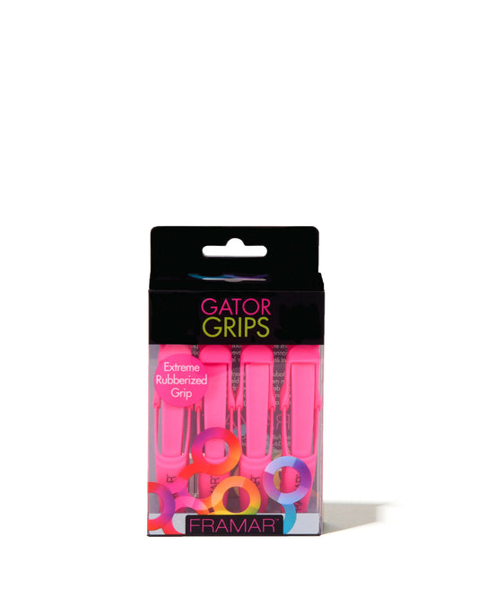 Framar Gator Clips Pink 4 Ct.